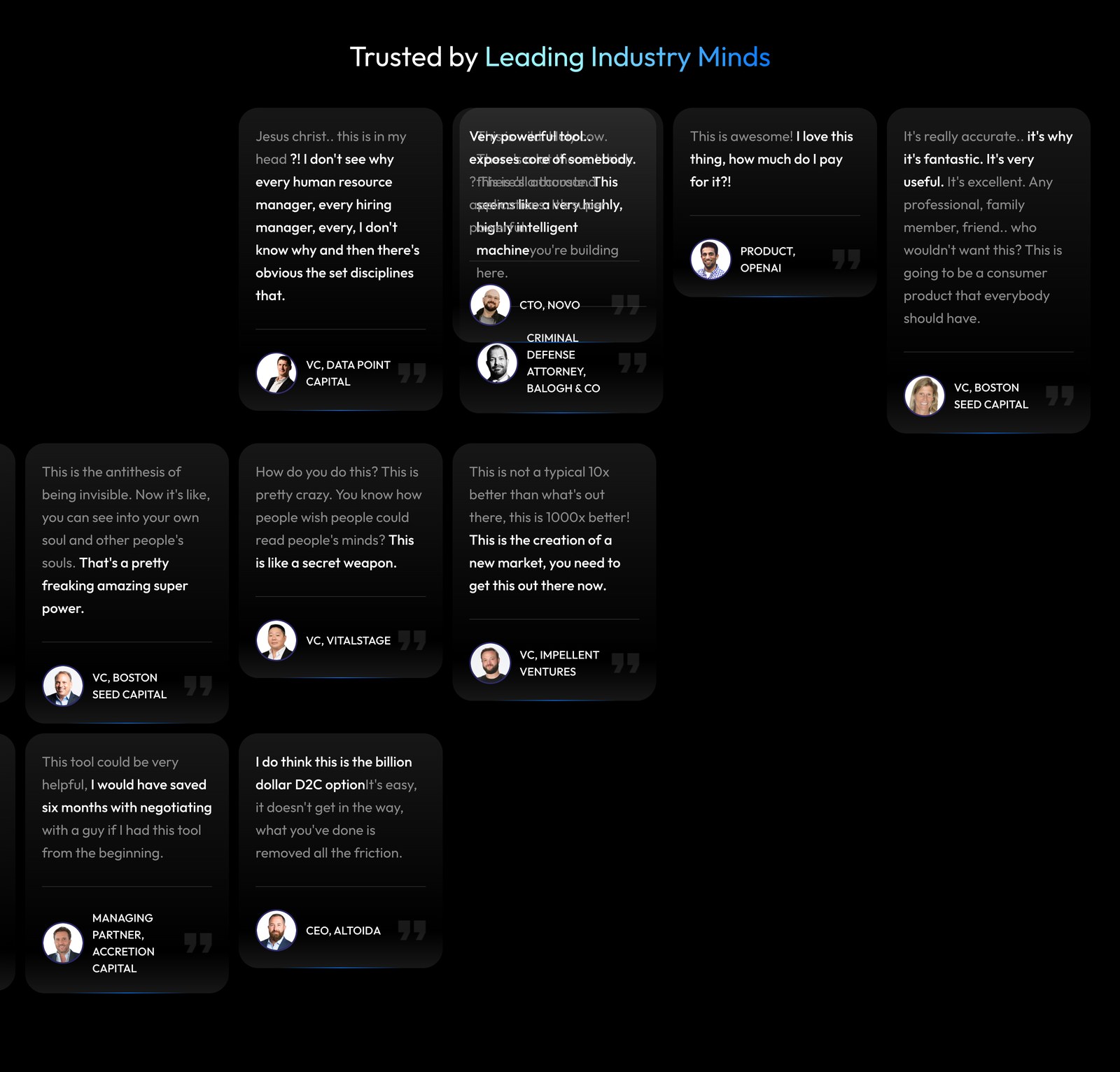 MindSim Trusted by Leading Industry Minds: 14 named testimonials